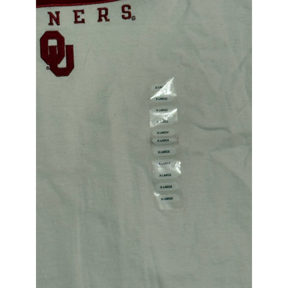 Vintage 90s Oklahoma Sooners Ringer T Shirt Sz XL Pro Player NCAA White/Red - Picture 4 of 8